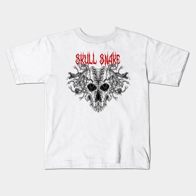 Skull Snake Kids T-Shirt by HornArt